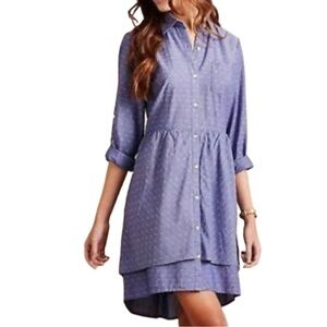 Anthropologie Isabella Sinclair Chambray Button Dress